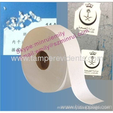 Largest Manufacturer Of Destructible Vinyl Materials In China,minrui Fragile Eggshell Tamper Evident Label Papers 